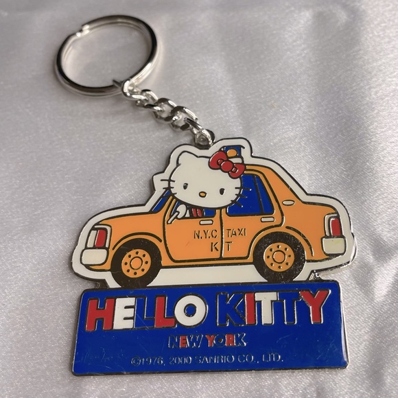 Sanrio Accessories Vtg Hello Kitty New York Taxi Keychain Y2k